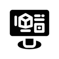 cad glyph icon. Strong and solid icon for websites and mobile apps. vector