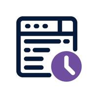 update time dual tone icon. Sleek and modern icon for websites and mobile apps. vector