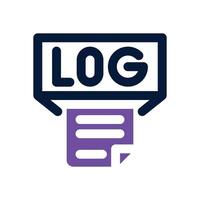 log format dual tone icon. Sleek and modern icon for websites and mobile apps. vector