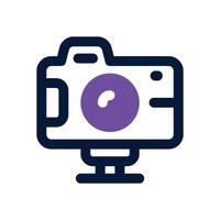 camera dual tone icon. Sleek and modern icon for websites and mobile apps. vector