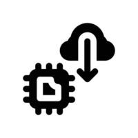 download firmware glyph icon. Strong and solid icon for websites and mobile apps. vector