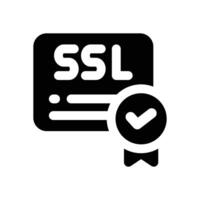 ssl certificate glyph icon. Strong and solid icon for websites and mobile apps. vector