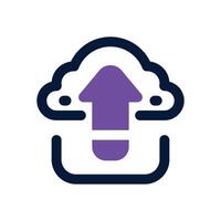 cloud upload dual tone icon. Sleek and modern icon for websites and mobile apps. vector