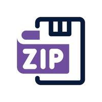 zip file dual tone icon. Sleek and modern icon for websites and mobile apps. vector