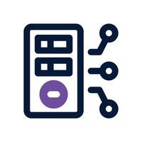 computer case dual tone icon. Sleek and modern icon for websites and mobile apps. vector