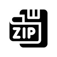 zip file glyph icon. Strong and solid icon for websites and mobile apps. vector