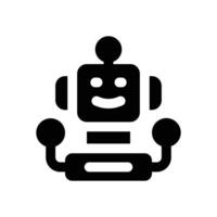 robot analysis glyph icon. Strong and solid icon for websites and mobile apps. vector