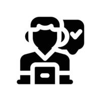 tester glyph icon. Strong and solid icon for websites and mobile apps. vector