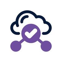 cloud sharing dual tone icon. Sleek and modern icon for websites and mobile apps. vector