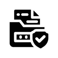 data security glyph icon. Strong and solid icon for websites and mobile apps. vector