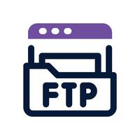 ftp dual tone icon. Sleek and modern icon for websites and mobile apps. vector