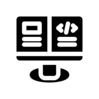 front end glyph icon. Strong and solid icon for websites and mobile apps. vector