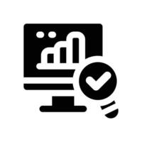 data monitoring glyph icon. Strong and solid icon for websites and mobile apps. vector