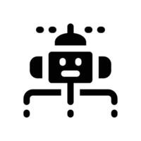 bot machine glyph icon. Strong and solid icon for websites and mobile apps. vector