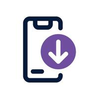 mobile app dual tone icon. Sleek and modern icon for websites and mobile apps. vector