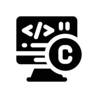 programming language glyph icon. Strong and solid icon for websites, mobile interfaces, presentations, and visual branding. High quality and easy to edit. vector