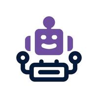 robot analysis dual tone icon. Sleek and modern icon for websites and mobile apps. vector