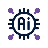 ai dual tone icon. Sleek and modern icon for websites and mobile apps. vector
