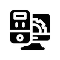 workstation glyph icon. Strong and solid icon for websites and mobile apps. vector