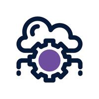 cloud management dual tone icon. Sleek and modern icon for websites and mobile apps. vector