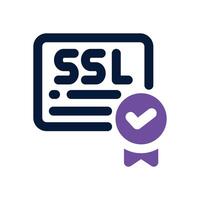 ssl certificate dual tone icon. Sleek and modern icon for websites and mobile apps. vector