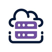 cloud server dual tone icon. Sleek and modern icon for websites and mobile apps. vector