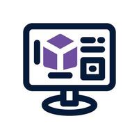 cad dual tone icon. Sleek and modern icon for websites and mobile apps. vector