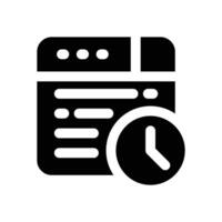 update time glyph icon. Strong and solid icon for websites and mobile apps. vector