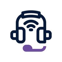 wireless headphone dual tone icon. Sleek and modern icon for websites and mobile apps. vector