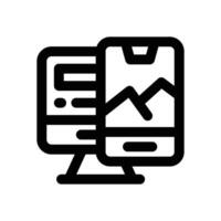 responsive design line icon. Clean and minimalist icon for websites and mobile apps. vector