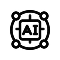 artificial intelligence line icon. Clean and minimalist icon for websites and mobile apps. vector