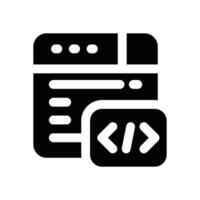 website development glyph icon. Strong and solid icon for websites and mobile apps. vector