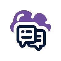 cloud messaging dual tone icon. Sleek and modern icon for websites and mobile apps. vector