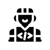 developer glyph icon. Strong and solid icon for websites and mobile apps. vector