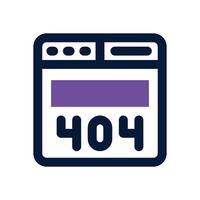 404 error dual tone icon. Sleek and modern icon for websites and mobile apps. vector