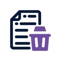 delete file dual tone icon. Sleek and modern icon for websites and mobile apps. vector