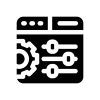browser setting glyph icon. Strong and solid icon for websites and mobile apps. vector