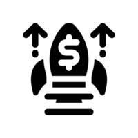 rocket launch glyph icon. Strong and solid icon for websites and mobile apps. vector