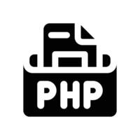 php document glyph icon. Strong and solid icon for websites and mobile apps. vector