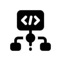distribution code glyph icon. Strong and solid icon for websites and mobile apps. vector