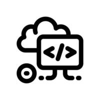cloud codding line icon. Clean and minimalist icon for websites and mobile apps. vector