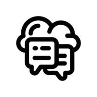 cloud messaging line icon. Clean and minimalist icon for websites and mobile apps. vector