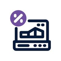 interest rate dual tone icon. Sleek and modern icon for websites and mobile apps. vector
