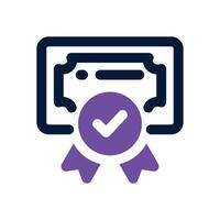 quality certification dual tone icon. Sleek and modern icon for websites and mobile apps. vector
