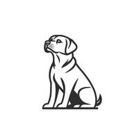 Hand-Drawn Of Labrador Graphic Template on White Background vector