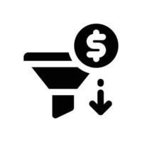 filter glyph icon. Strong and solid icon for websites and mobile apps. vector