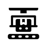 conveyor belt glyph icon. Strong and solid icon for websites and mobile apps. vector
