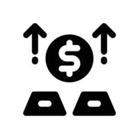 gold glyph icon. Strong and solid icon for websites and mobile apps. vector