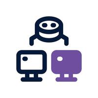 machine process dual tone icon. Sleek and modern icon for websites and mobile apps. vector