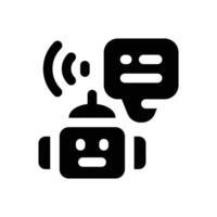 virtual assistant glyph icon. Strong and solid icon for websites and mobile apps. vector